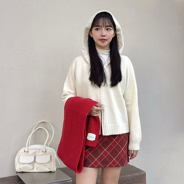 秋冬氛圍感拿捏住了 柔軟厚實針織小標圍巾 (2colors) #J06 