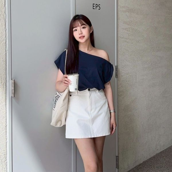 【現貨】半夏輕語 激推超顯瘦百搭扭結斜肩Tee (3colors) #X03 