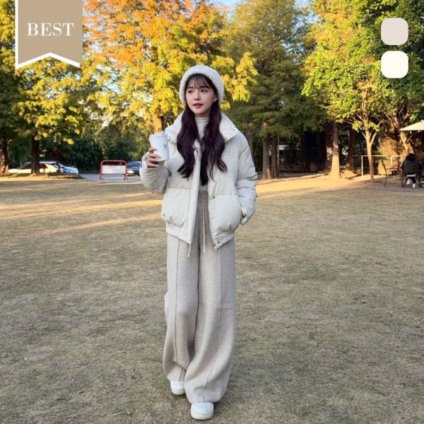 冬日小暖爐 厚磅刷絨垂墜針織長褲 (2colors) #ZE07 