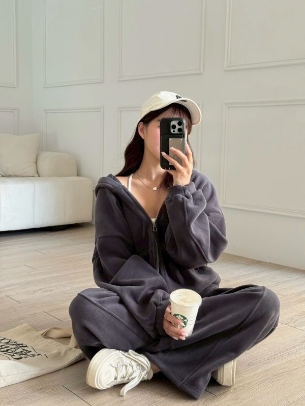 泰迪茸茸 舒服到不想脫下來的溫暖休閒套裝 (2colors) #ZE03 