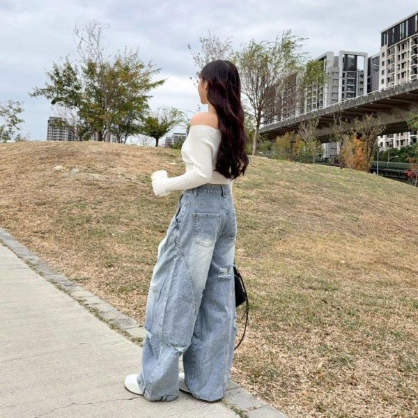 【現貨】街頭Slay 重工設計感個性刷破牛仔褲 (1colors) #ZI05 