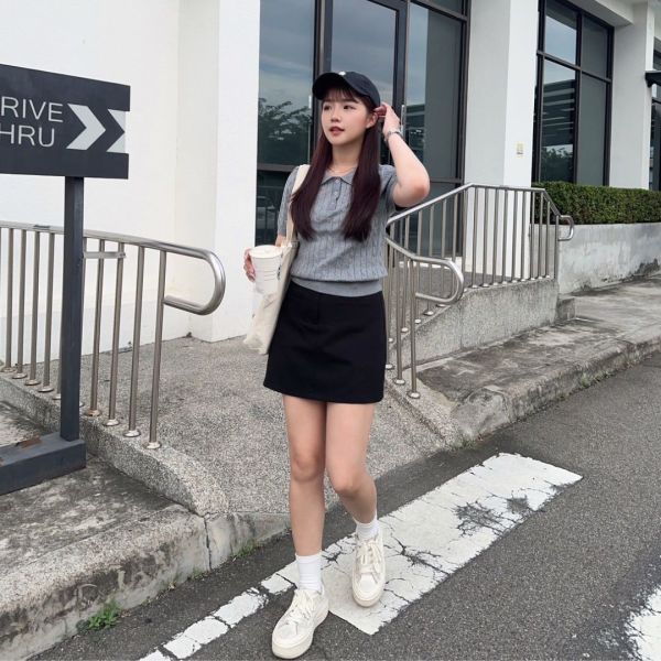 【現貨】青春備忘錄  Polo針織麻花短袖上衣 (2colors) #T04 