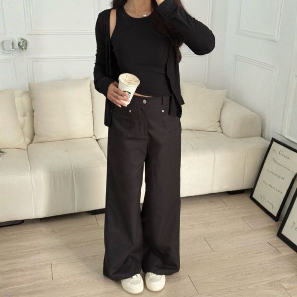 【現貨】包色處理 cp值極高!!不易皺百搭質感寬褲 (4colors) #ZB04 