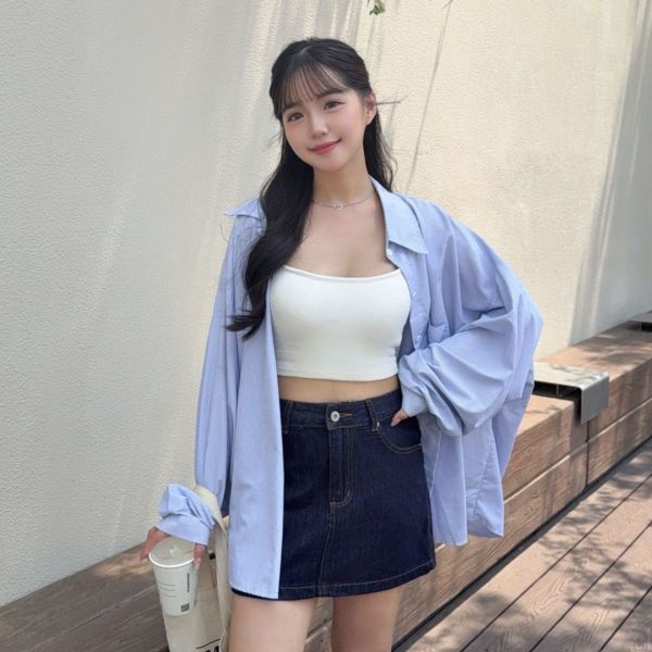 【現貨】丹寧日記 終於遇見好版型深藍刷色牛仔短裙 安全褲設計 (1colors) #Z12 