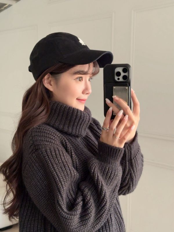 韓女輪廓 厚磅翻領拉鏈口袋毛衣 (2colors) #ZE05 