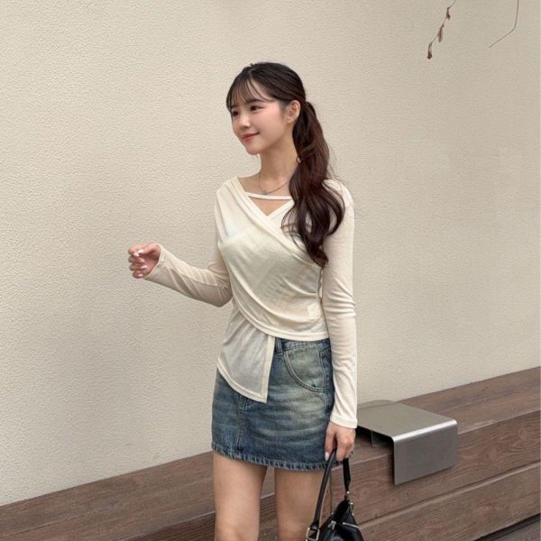 美式復古 優質面料好版型復古刷色牛仔短裙 內建安全褲 (1colors) #ZM11 