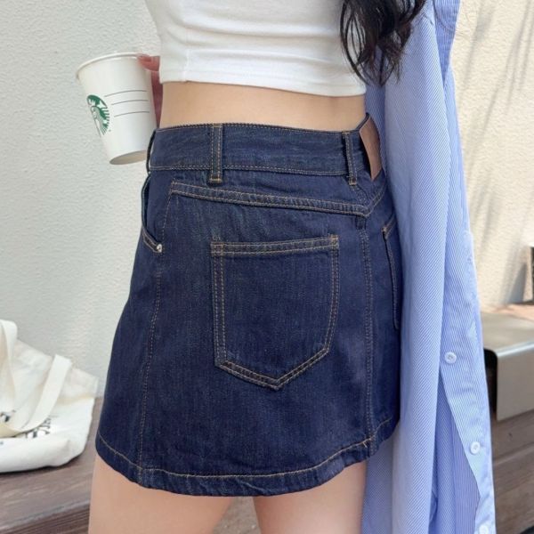 【現貨】丹寧日記 終於遇見好版型深藍刷色牛仔短裙 安全褲設計 (1colors) #Z12 