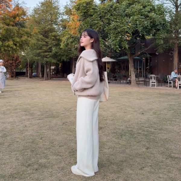 冬日小暖爐 厚磅刷絨垂墜針織長褲 (2colors) #ZE07 