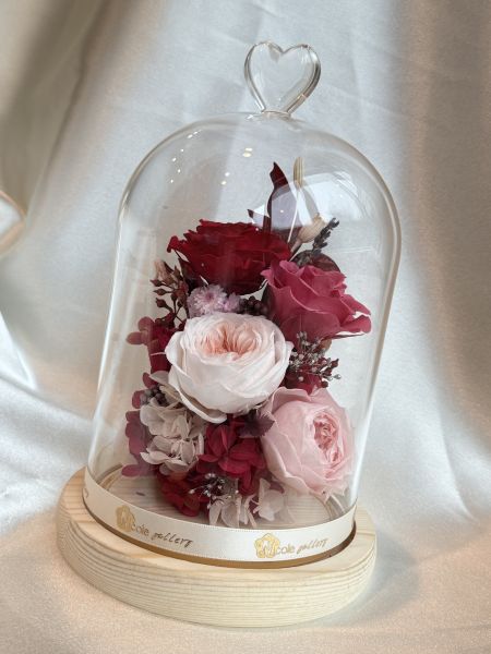 心語綻放 心語綻放, 永生花, 永生不凋花, 保鮮花, 永生花玻璃盅, 日本庭園玫瑰