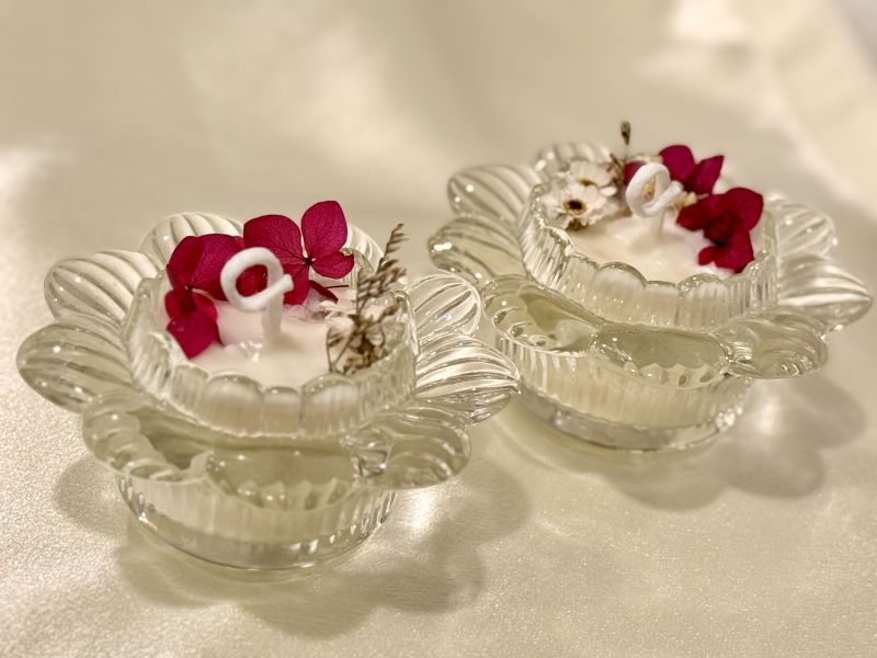 相依之燭・雙生語 永生花香氛蠟燭, 永生不凋花, 日本AUBE, 情人節禮物, 聖誕節禮物, 香氛蠟燭