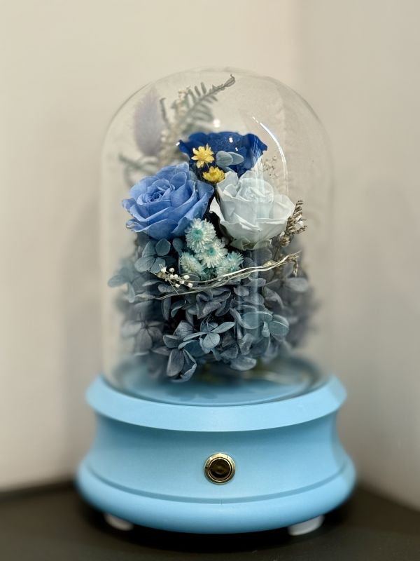 永生花藍芽水晶球音箱_藍色印記 父愛如山, 永生不凋花藍芽音箱, 藍色印記, 父親節88折, 為爸爸送上最獨特的祝福