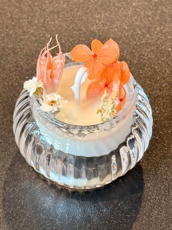 暖光花語 永生花香氛蠟燭, 永生不凋花, 日本AUBE, 情人節禮物, 聖誕節禮物, 香氛蠟燭