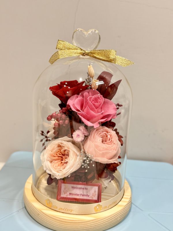 璀璨相遇 開幕贈禮, 企業迎新, 新篇章啟動的典藏作品, A 本AUBE玫瑰, 日本庭園玫瑰, 永生不凋花, 保鮮花, 花藝設計