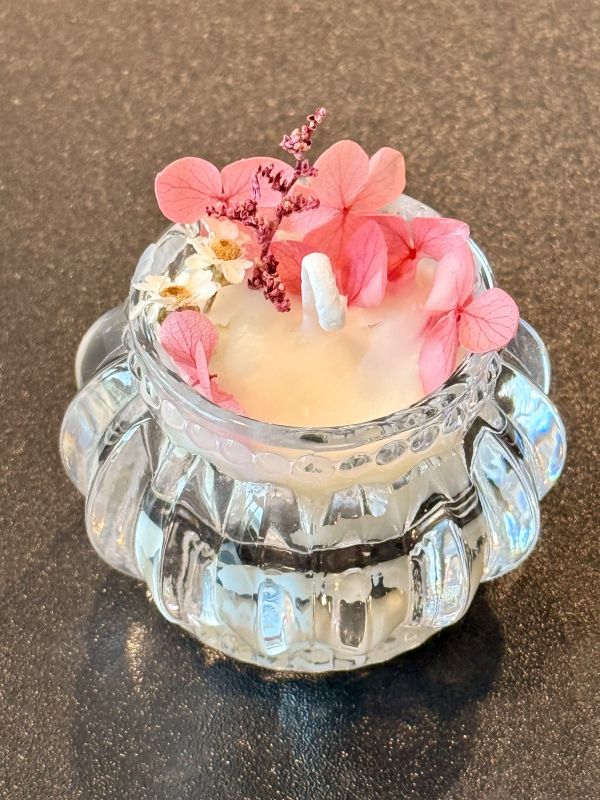 暖光花語 永生花香氛蠟燭, 永生不凋花, 日本AUBE, 情人節禮物, 聖誕節禮物, 香氛蠟燭