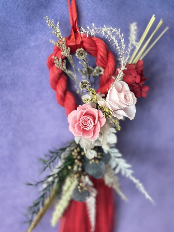 賀年花環 - 喜氣洋洋 日本AUBE玫瑰 、  永生花、 不凋花、賀年禮物