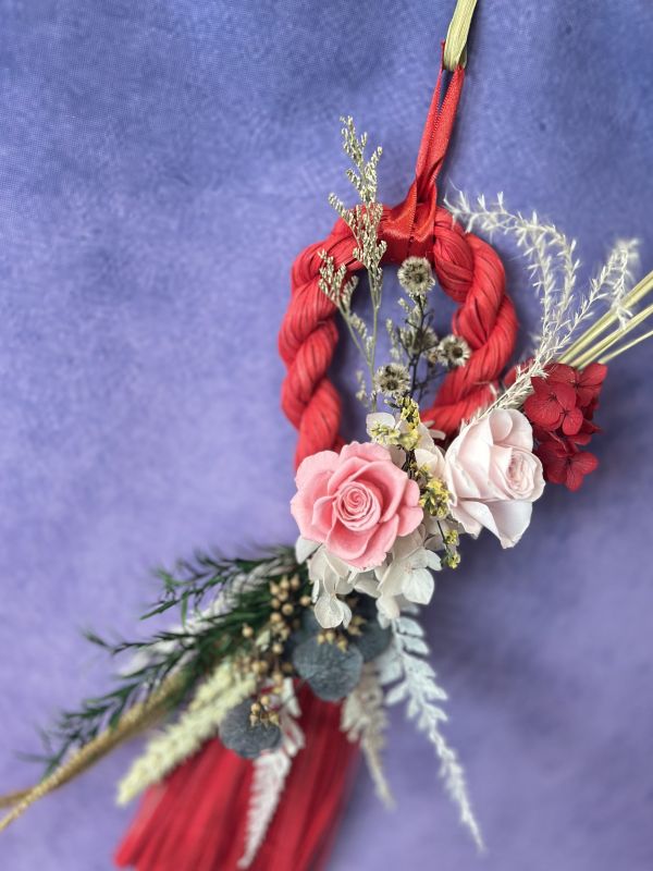 賀年花環 - 喜氣洋洋 日本AUBE玫瑰 、  永生花、 不凋花、賀年禮物