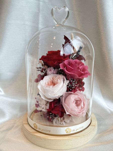 心語綻放 心語綻放, 永生花, 永生不凋花, 保鮮花, 永生花玻璃盅, 日本庭園玫瑰