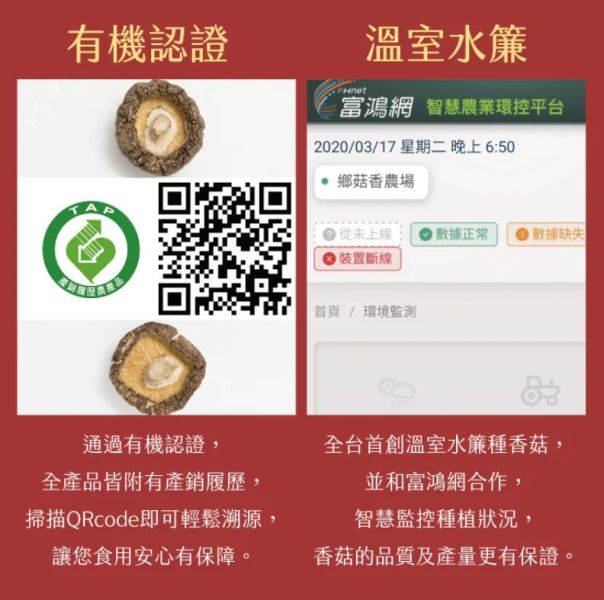 【鄉菇香】有機認證，厚實黑早冬菇禮盒 