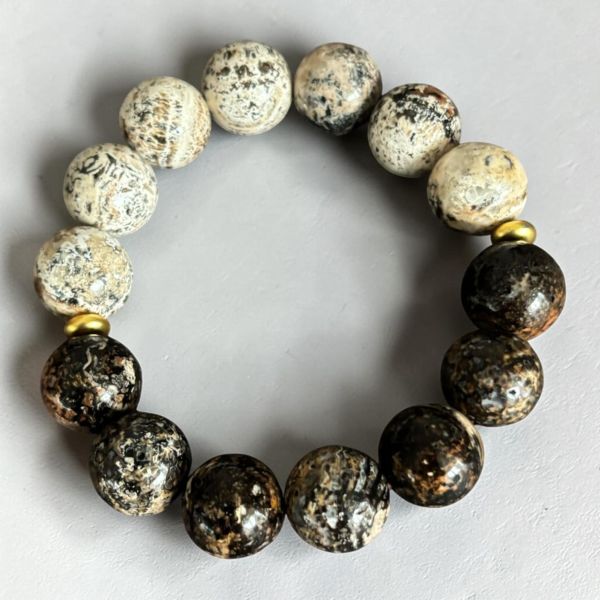 【泰國龍宮舍利】太極黑白靈骨手鏈 龍宮舍利