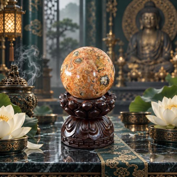 【泰國龍宮舍利】摩尼寶珠(含蓮花旋轉底座) 龍宮舍利