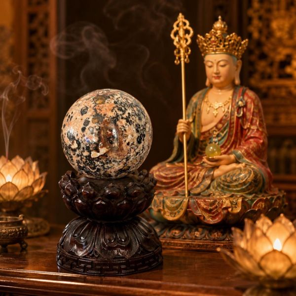 【泰國龍宮舍利】摩尼寶珠(含蓮花旋轉底座) 龍宮舍利