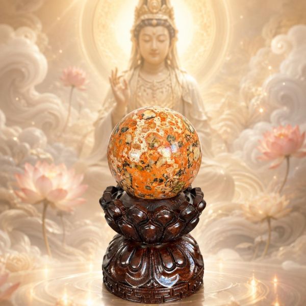 【泰國龍宮舍利】摩尼寶珠(含蓮花旋轉底座) 龍宮舍利摩尼寶珠