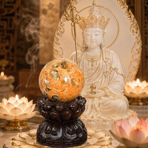 【泰國龍宮舍利】摩尼寶珠(含蓮花旋轉底座) 龍宮舍利