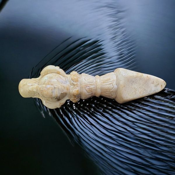 【泰國龍宮舍利】黃靈骨金剛杵(附繩) 