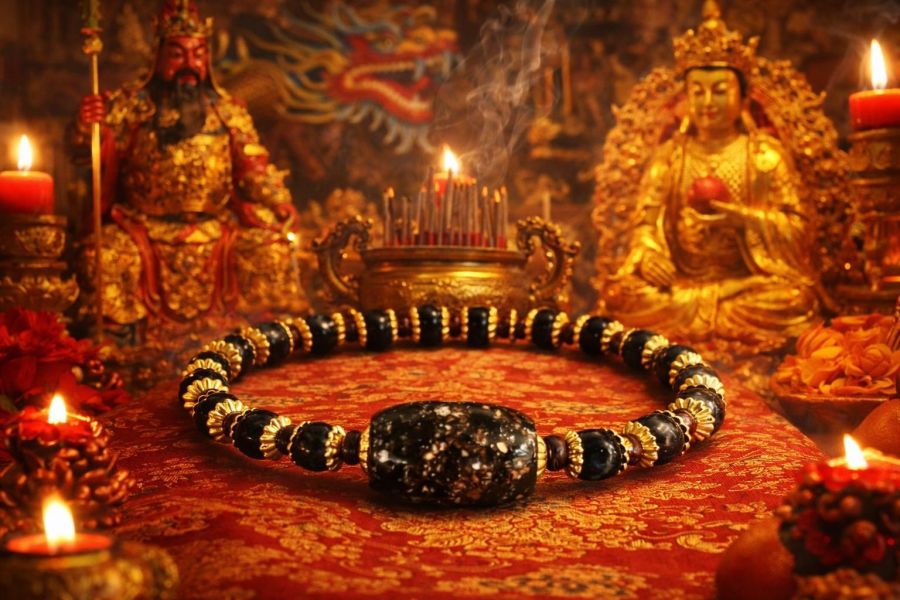 【泰國龍宮舍利】黑龍洞靈骨手鏈 (附台大國際寶石鑑定所證書) 黑龍洞靈骨手鏈