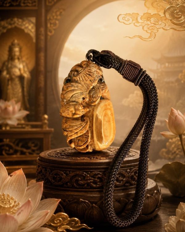 【泰國龍宮舍利】福在眼前手把件 (附台大國際寶石鑑定所證書) 龍宮舍利