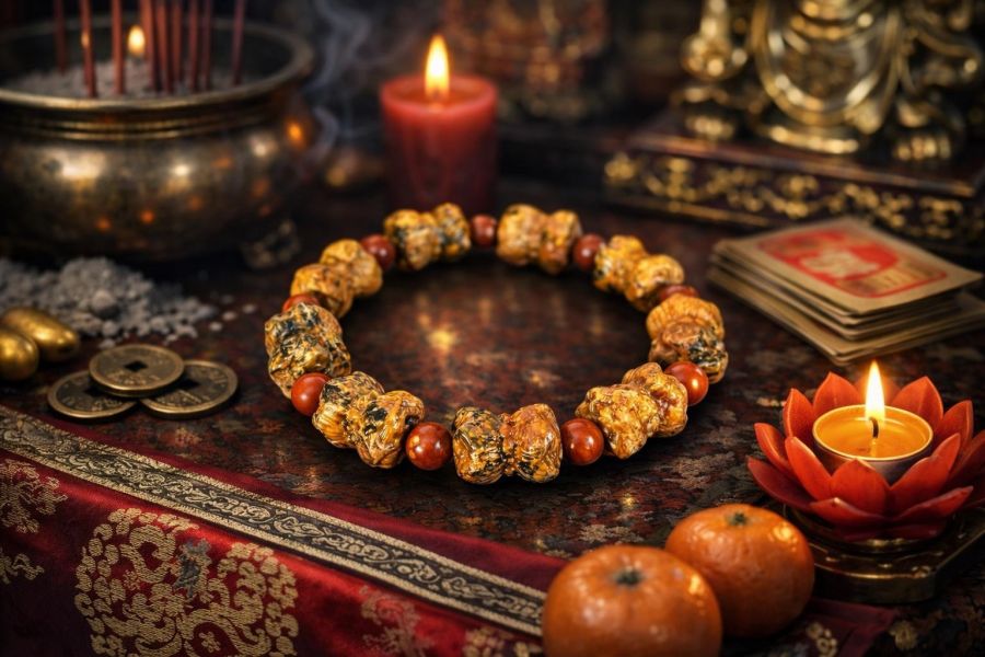 【泰國龍宮舍利】九轉蓮花手鏈 