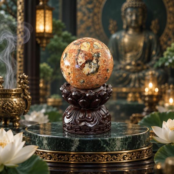 【泰國龍宮舍利】摩尼寶珠(含蓮花旋轉底座) 龍宮舍利