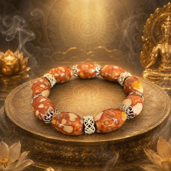 【泰國龍宮舍利】紅財寶桶珠手鏈(獨特設計款) 財寶舍利