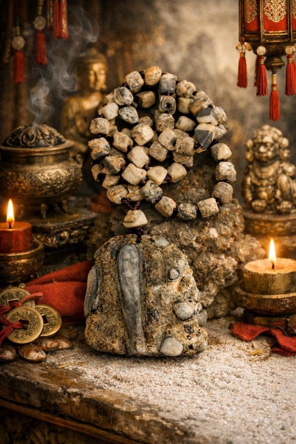 【泰國龍宮舍利】瓷化金剛靈骨摳珠項鏈  (附台大國際寶石鑑定所證書) 龍宮舍利