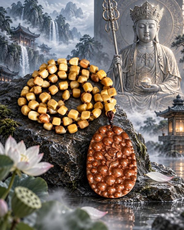 【泰國龍宮舍利】地藏王菩薩佛牌  雙面精雕 