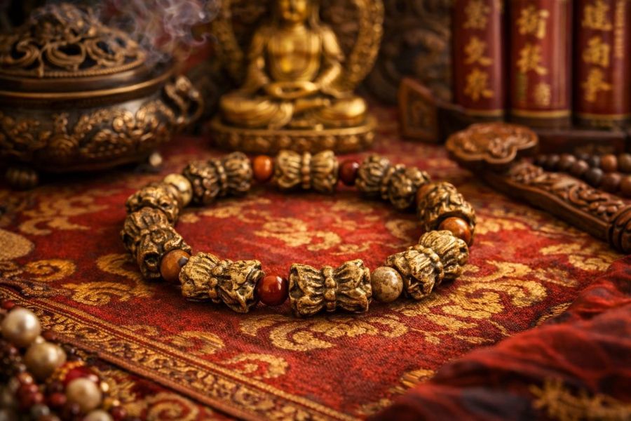 【泰國龍宮舍利】九轉蓮花手鏈 靈骨舍利手鏈