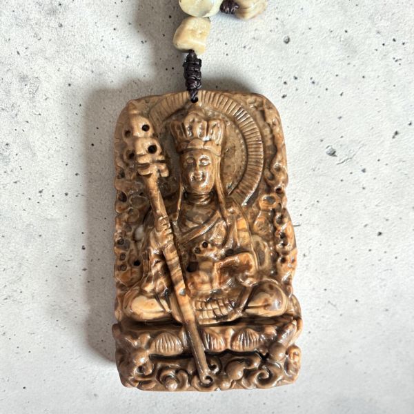 【泰國龍宮舍利】地藏王菩薩佛牌  雙面精雕 泰國龍宮舍利