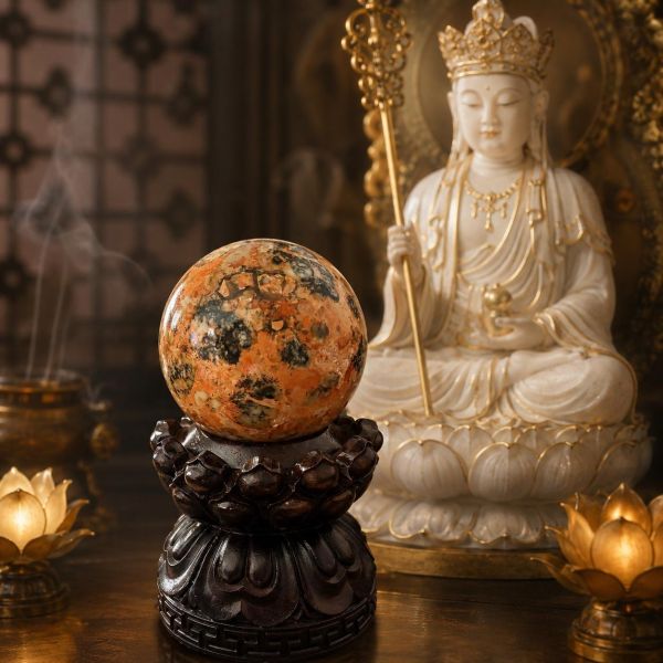 【泰國龍宮舍利】摩尼寶珠(含蓮花旋轉底座) 龍宮舍利