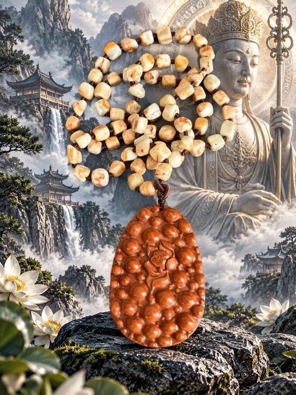【泰國龍宮舍利】地藏王菩薩佛牌  雙面精雕 龍宮舍利