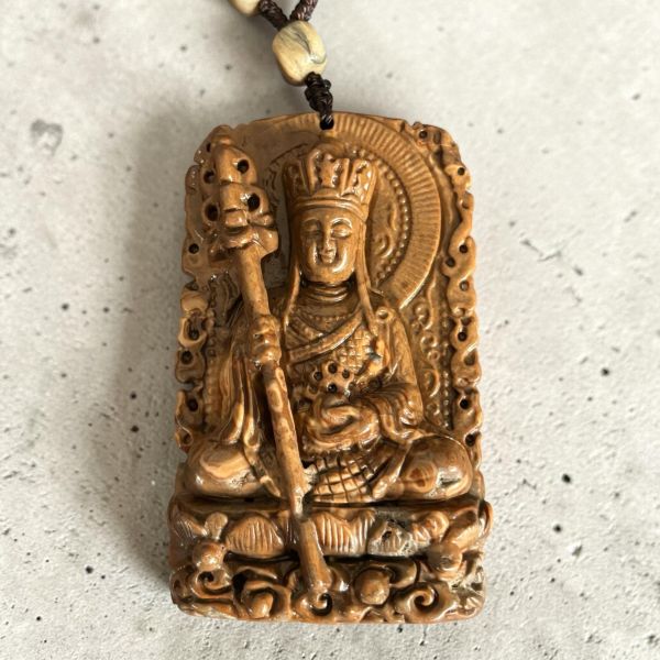 【泰國龍宮舍利】地藏王菩薩佛牌  雙面精雕 泰國龍宮舍利