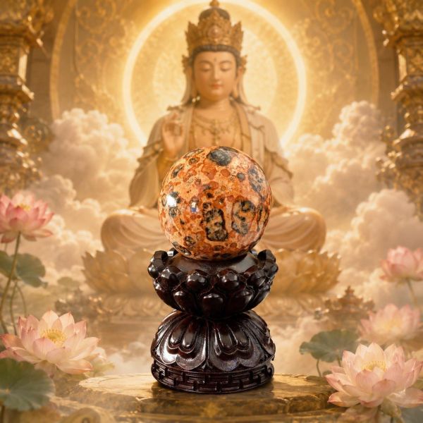 【泰國龍宮舍利】摩尼寶珠(含蓮花旋轉底座) 龍宮舍利摩尼寶珠