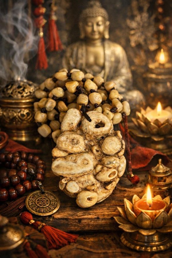 【泰國龍宮舍利】瓷化尊者舍利摳珠項鏈 