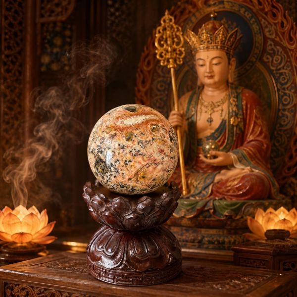 【泰國龍宮舍利】摩尼寶珠(含蓮花旋轉底座) 龍宮舍利