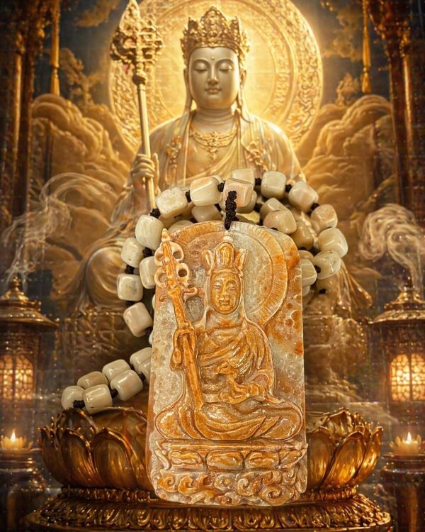 【泰國龍宮舍利】地藏王菩薩佛牌  雙面精雕 龍宮舍利地藏王菩薩佛牌