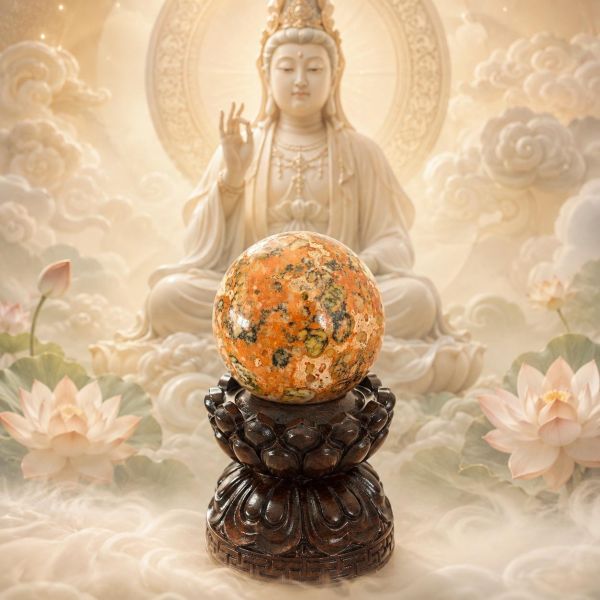 【泰國龍宮舍利】摩尼寶珠(含蓮花旋轉底座) 龍宮舍利摩尼寶珠