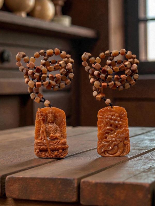 【泰國龍宮舍利】地藏王菩薩佛牌  雙面精雕 