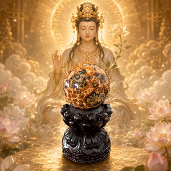 【泰國龍宮舍利】摩尼寶珠(含蓮花旋轉底座) 龍宮舍利摩尼寶珠