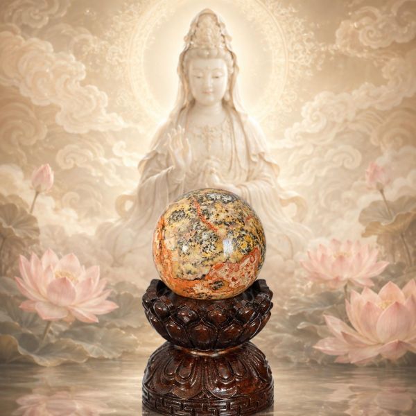 【泰國龍宮舍利】摩尼寶珠(含蓮花旋轉底座) 龍宮舍利摩尼寶珠