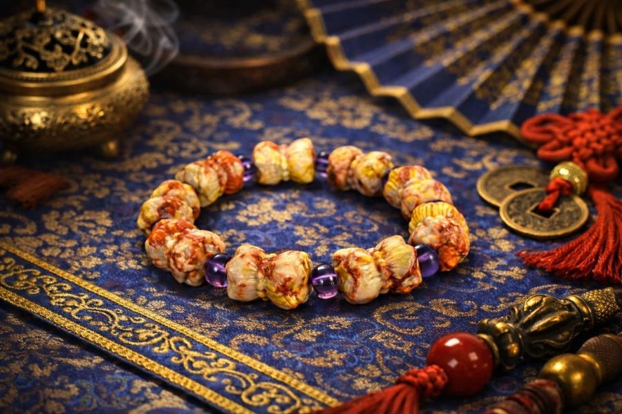 【泰國龍宮舍利】九轉蓮花手鏈 財寶舍利