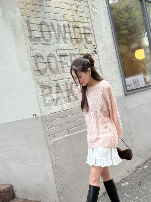 棉花糖羊駝毛編織毛衣 